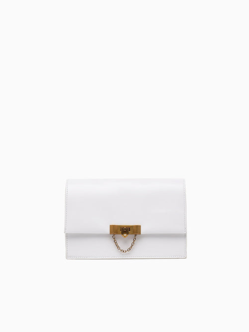 Flap Shoulder Bag White White