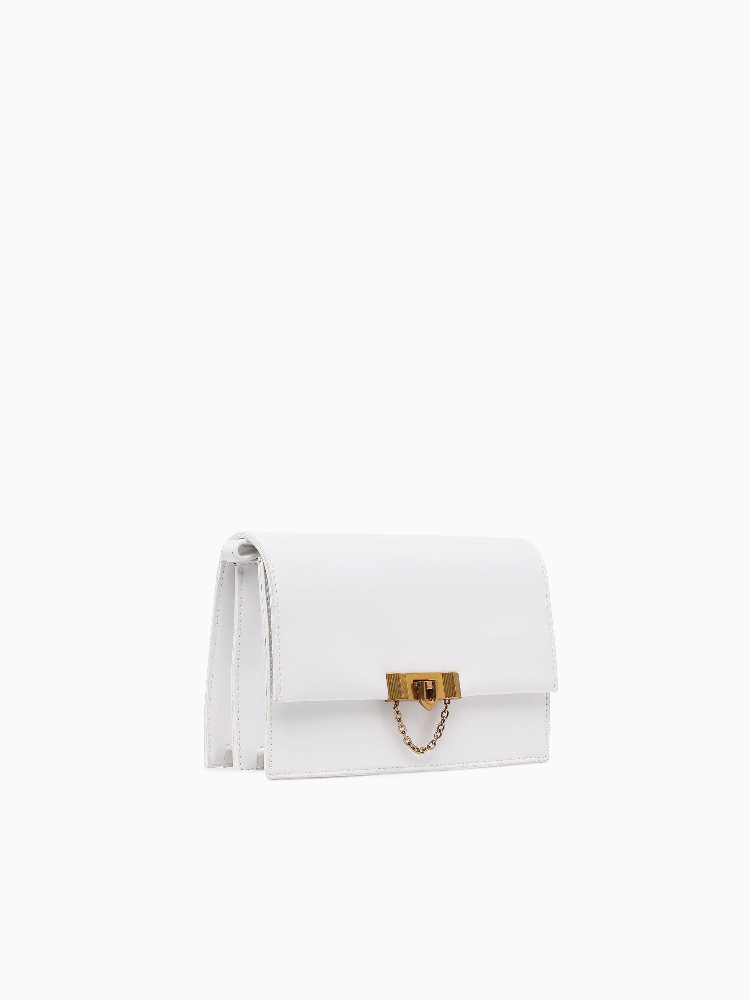 Flap Shoulder Bag White White