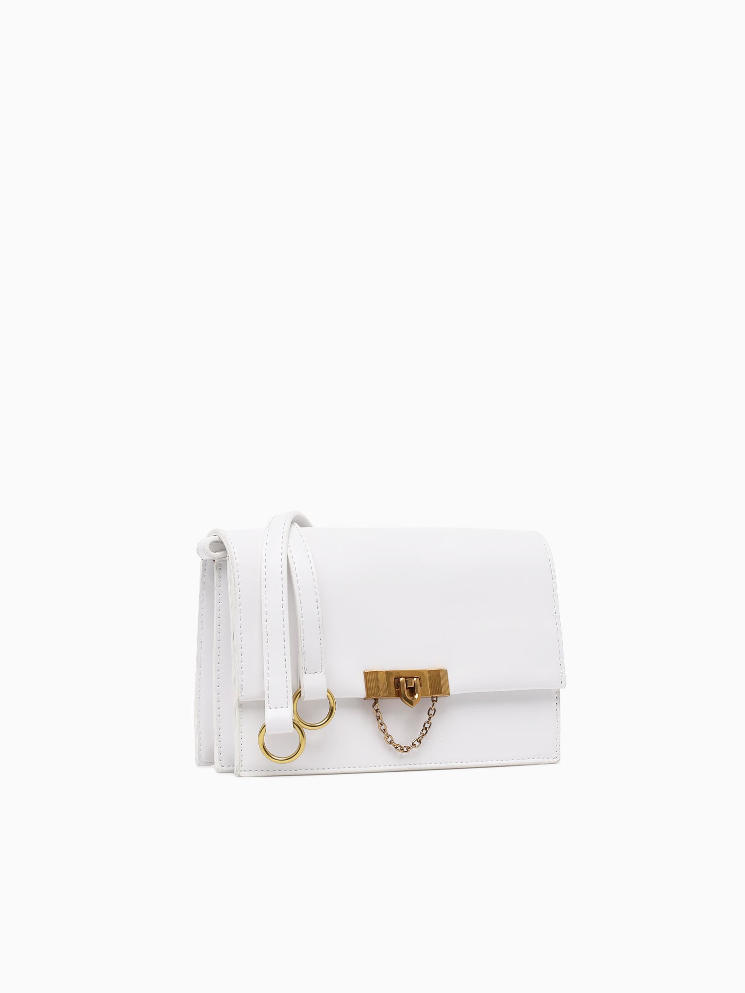 Flap Shoulder Bag White White