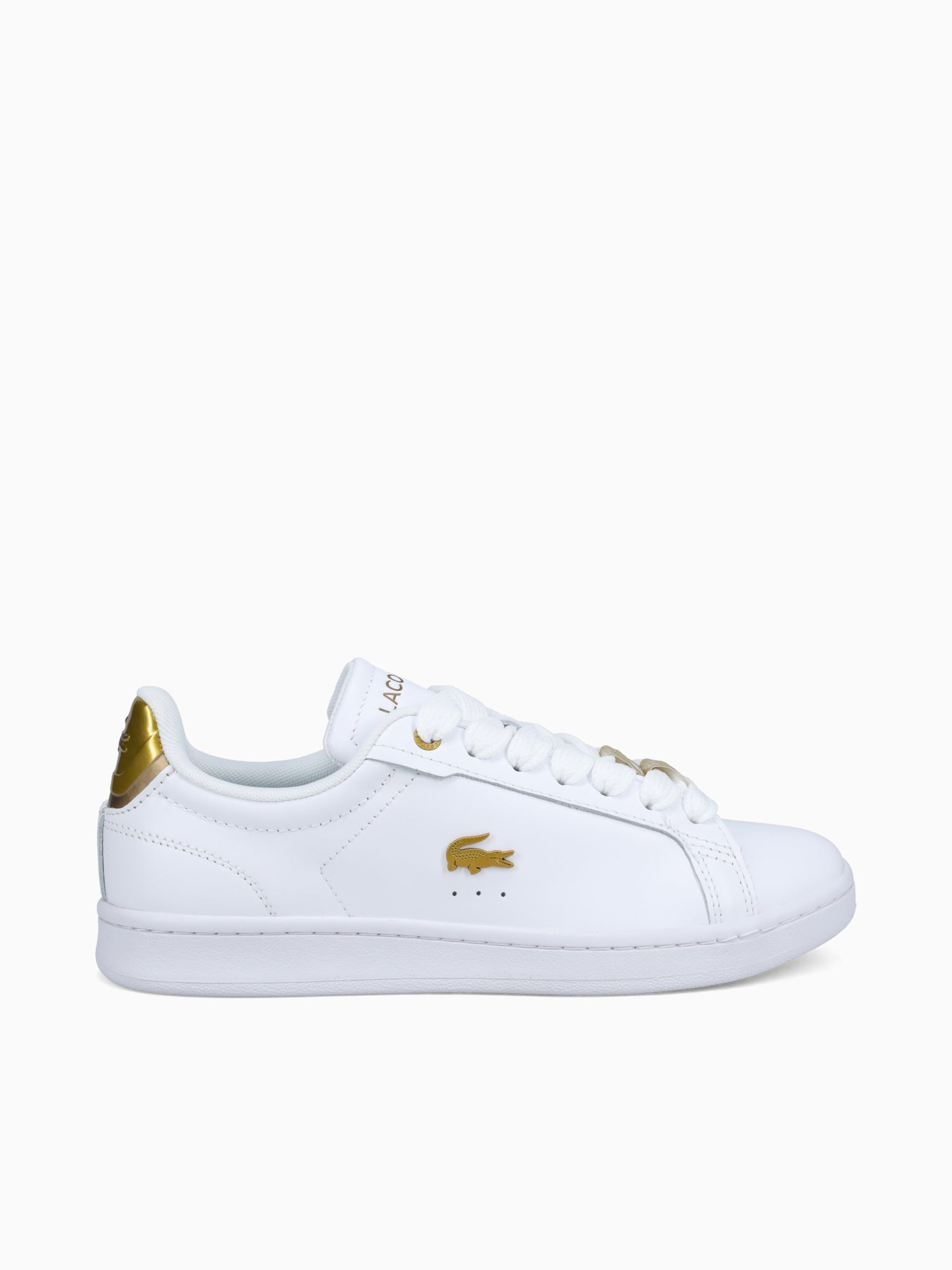 Basket lacoste discount blanche et or