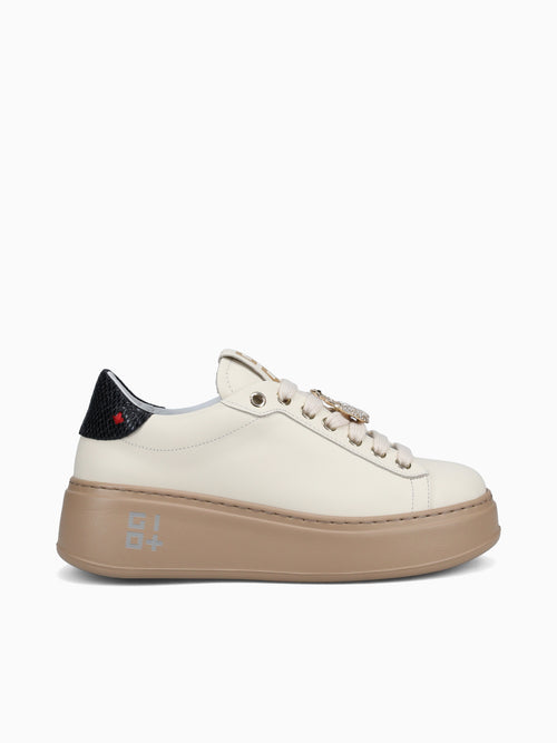 Pia 80a Latte Nero leather Off White / 5 / M