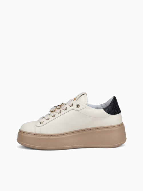 Pia 80a Latte Nero leather Off White / 5 / M