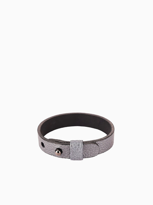 Napa Leather Bracelet Graphite Pewter