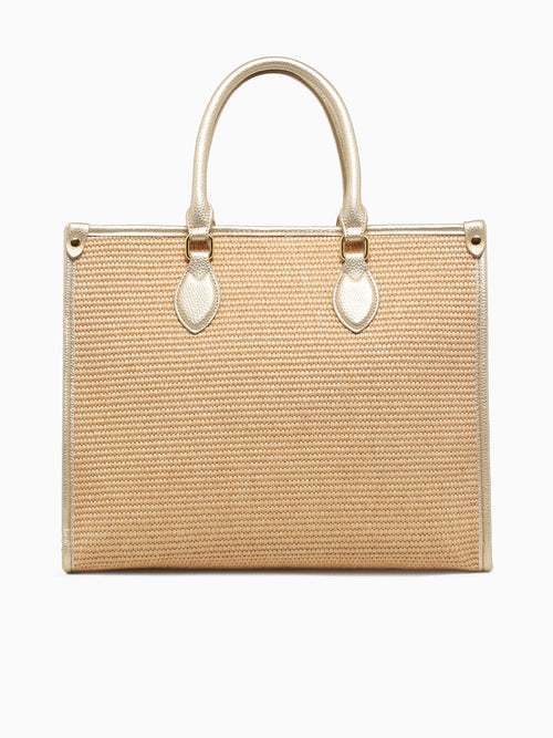 Tara Strap Tote Gold Gold