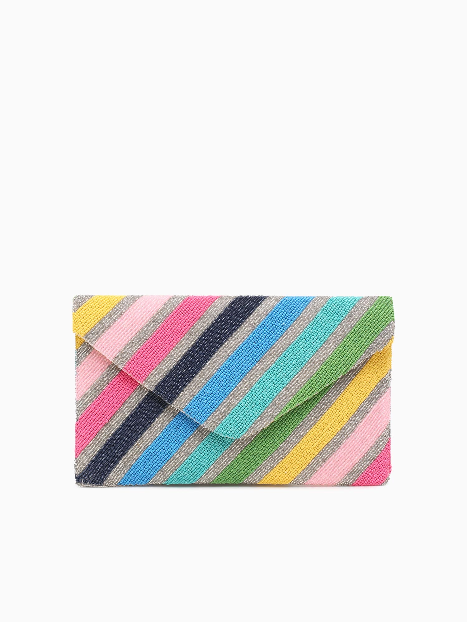 Chevron Beaded Clutch Multi