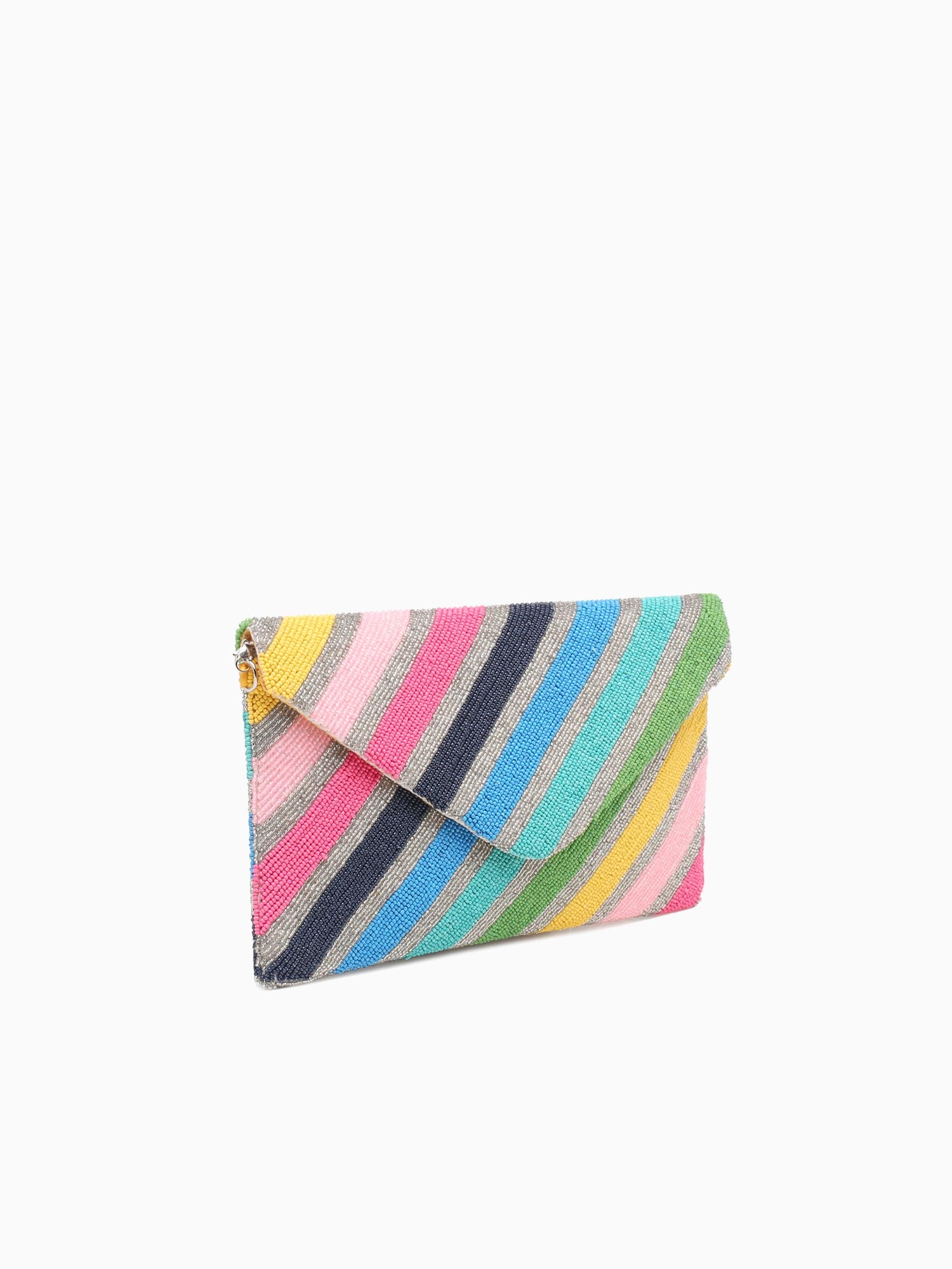 Chevron Beaded Clutch Multi