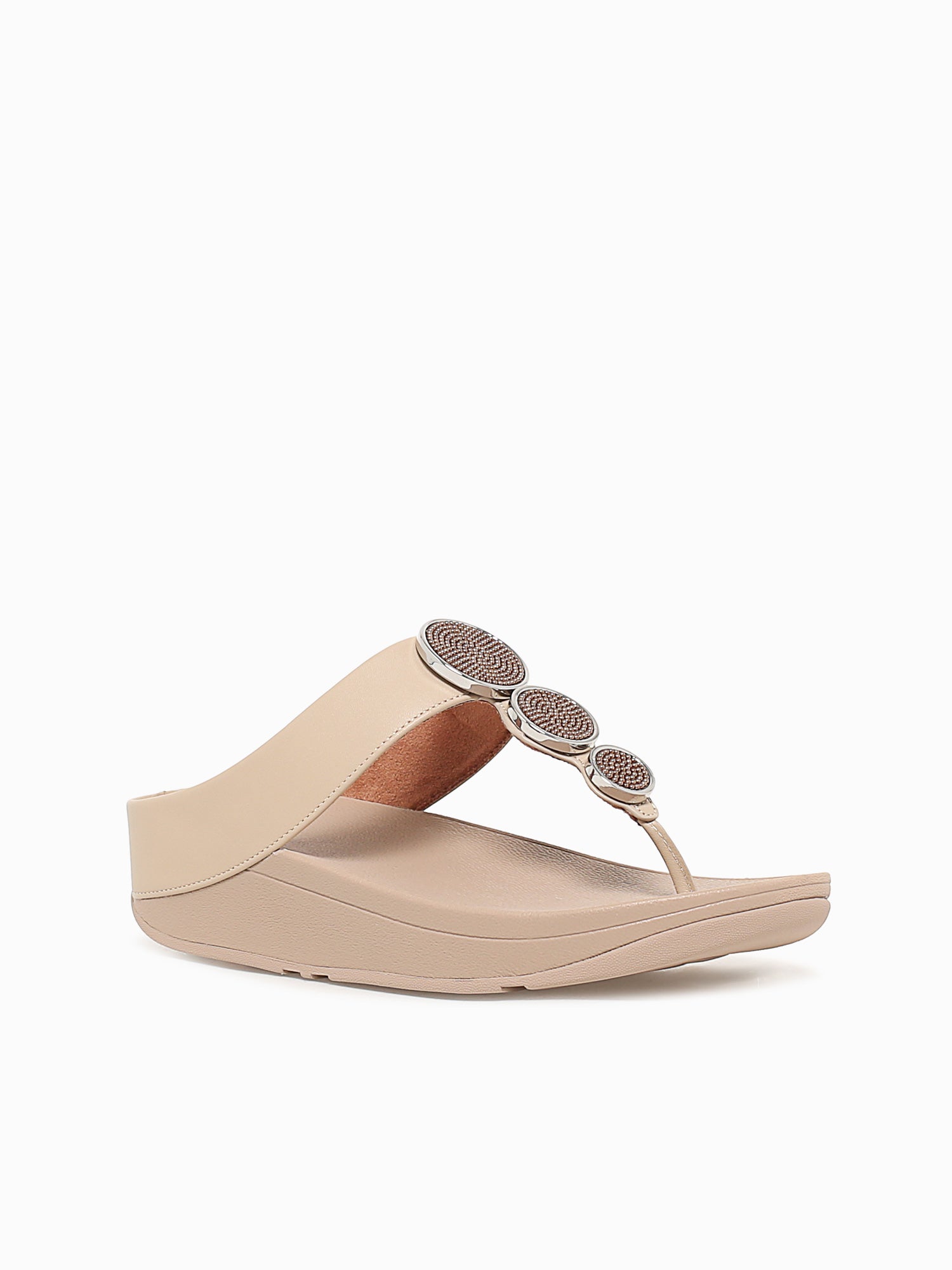 Halo Bead Circle Latte Beige Leather Light Brown / 5 / M