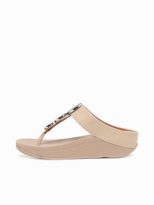 Halo Bead Circle Latte Beige Leather Light Brown / 5 / M