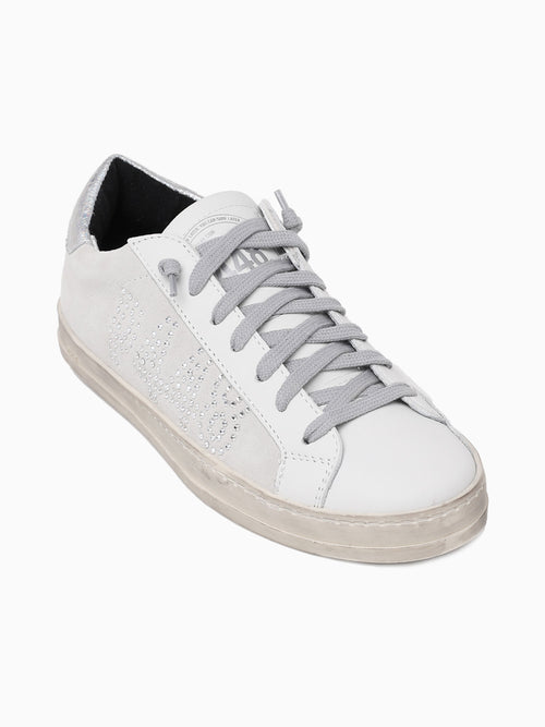 John White Silver leather Silver / 36 / M