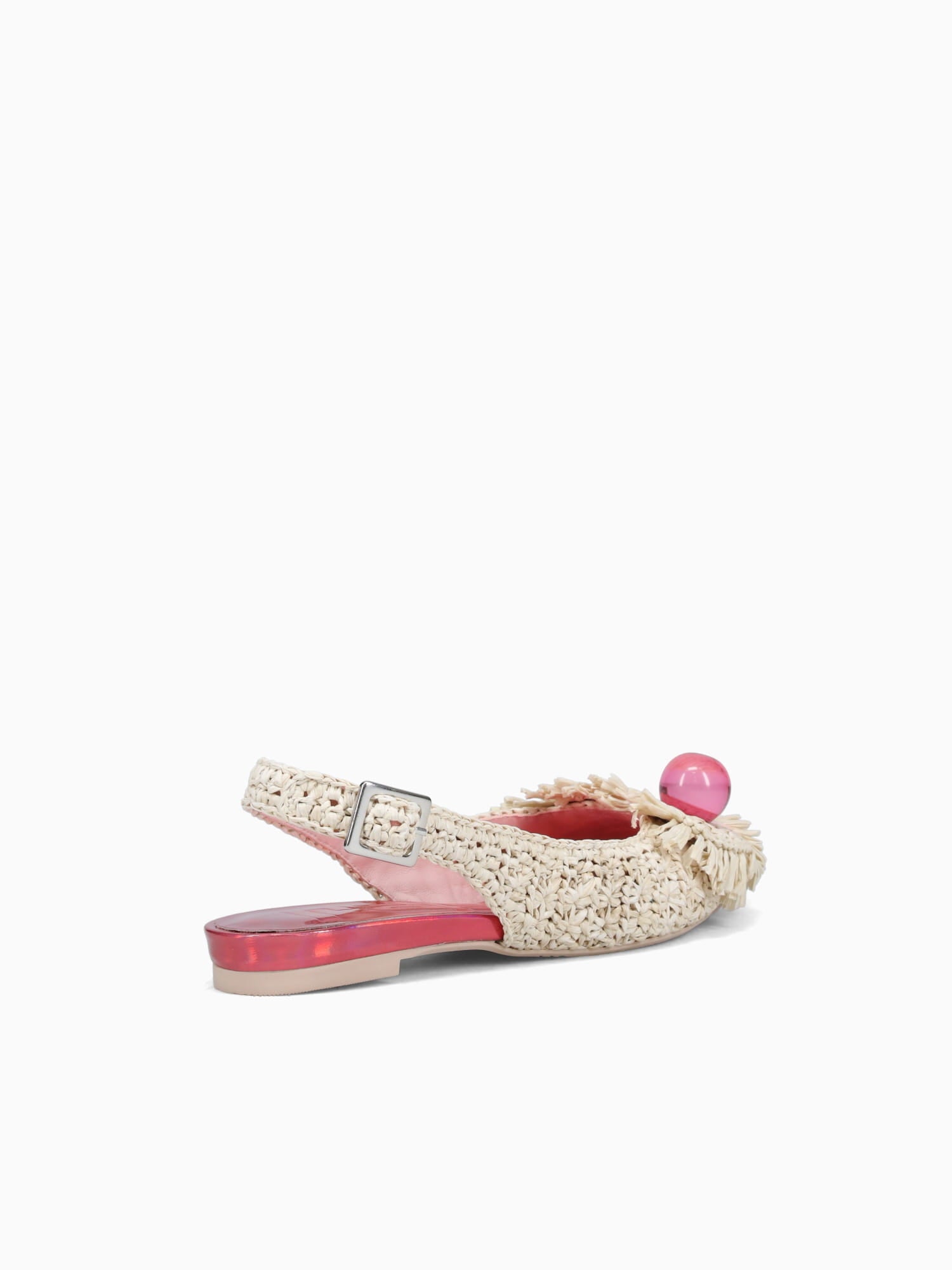7658 Beige Fuxia hook raffia Beige / 36 / M