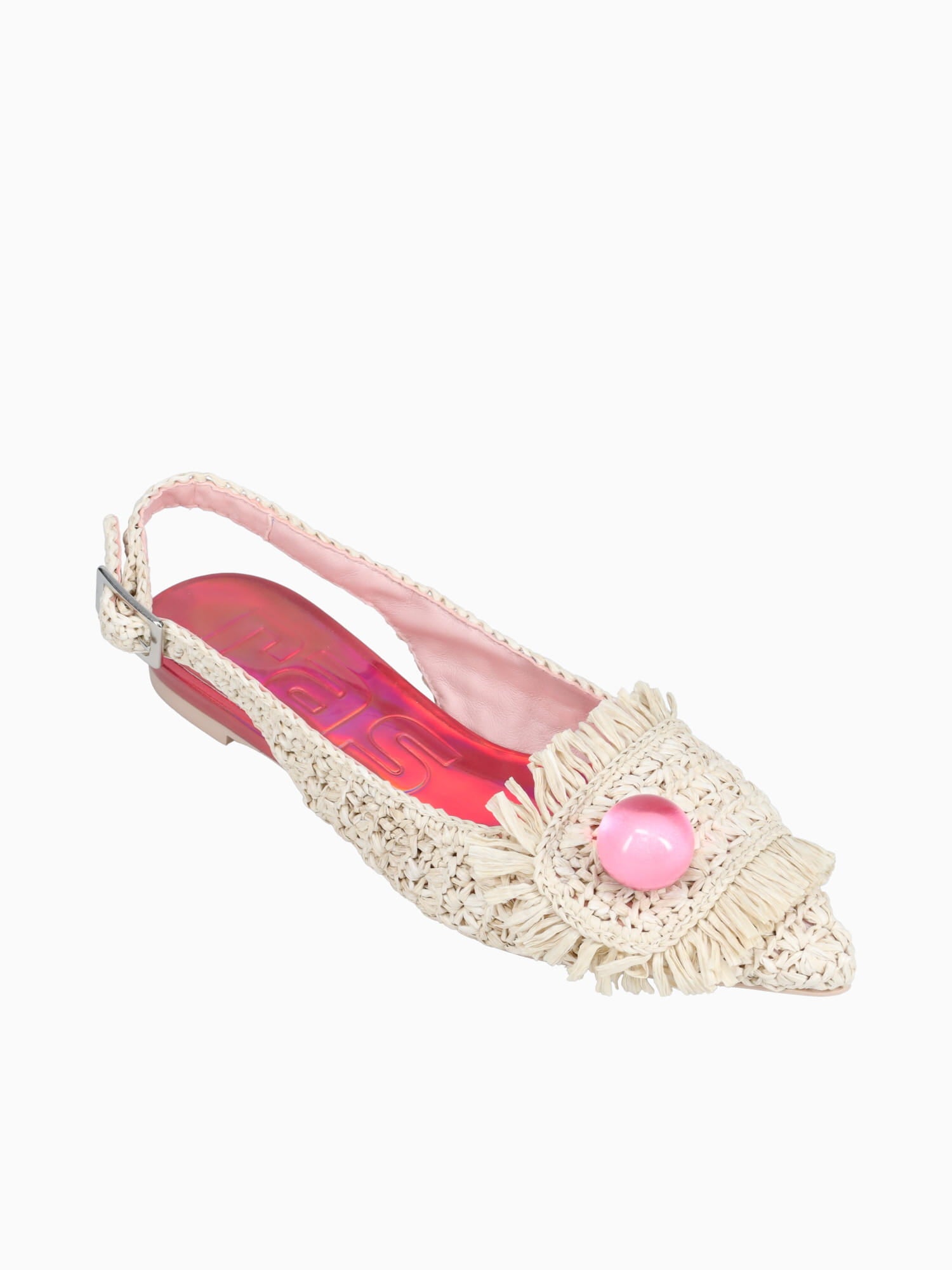 7658 Beige Fuxia hook raffia Beige / 36 / M