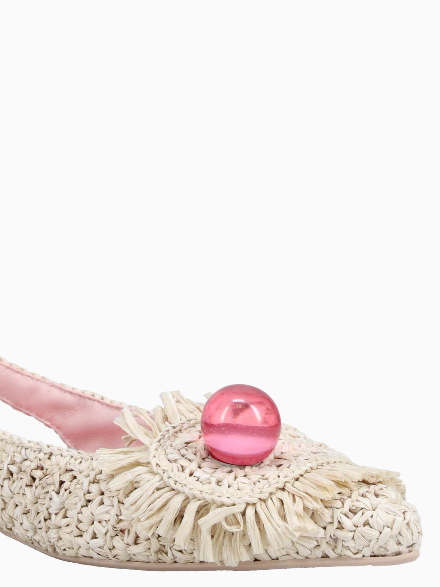 7658 Beige Fuxia hook raffia Beige / 36 / M