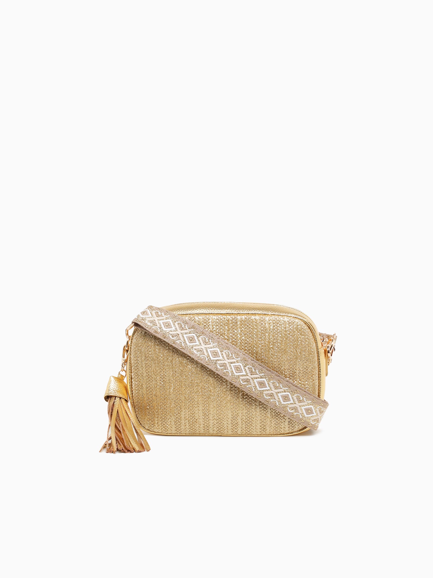 Kiara Shiny Crossbody Gold Gold