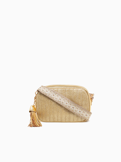 Kiara Shiny Crossbody Gold Gold