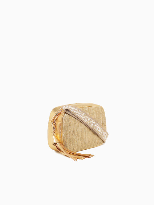 Kiara Shiny Crossbody Gold Gold