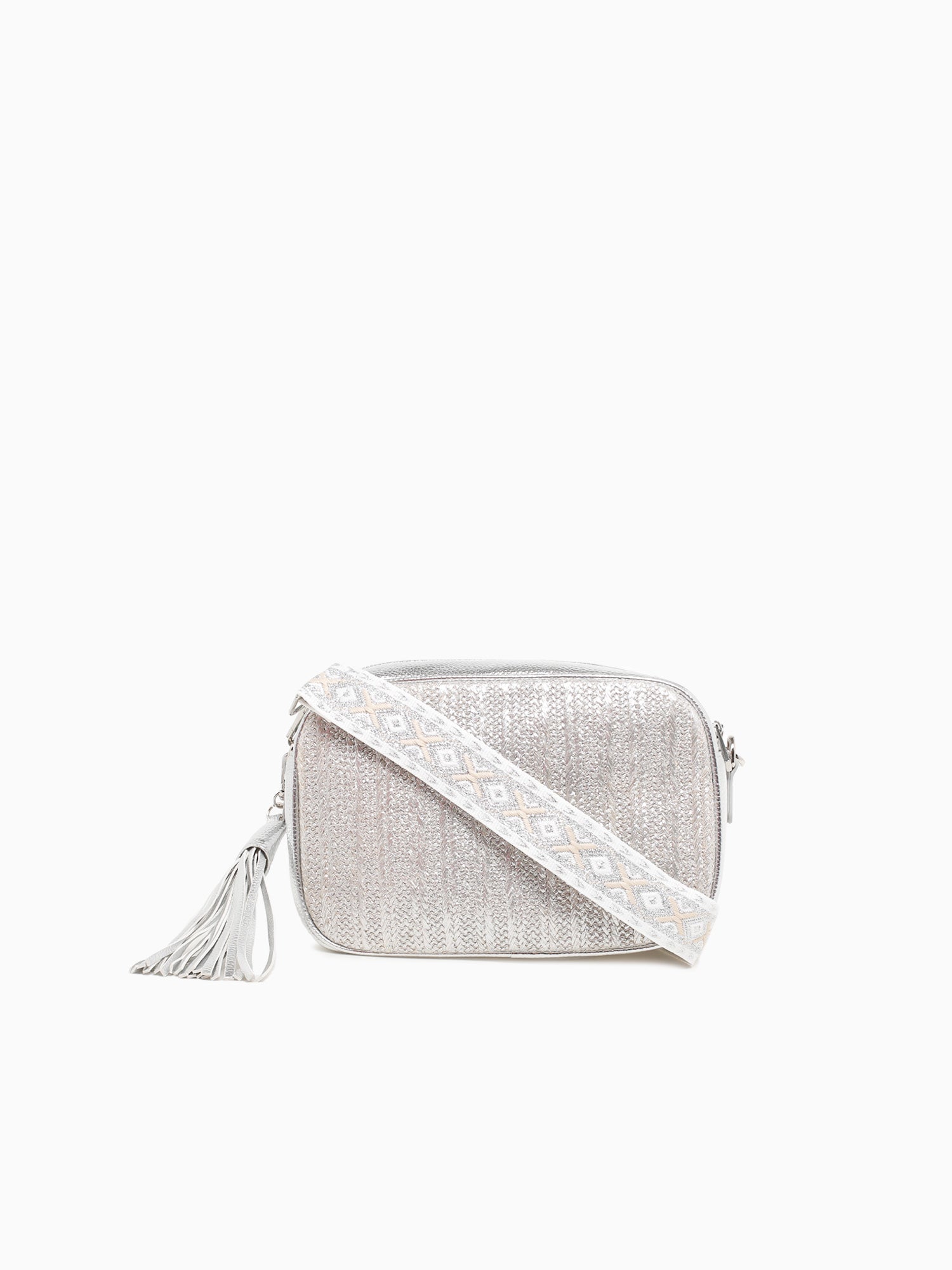 Kiara Shiny Crossbody Silver Silver