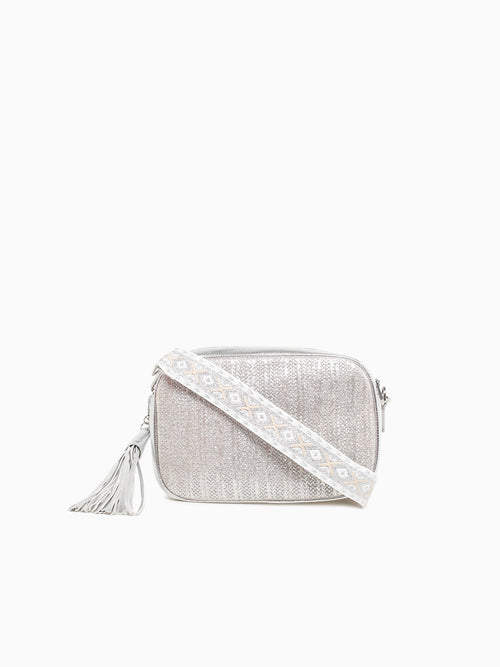 Kiara Shiny Crossbody Silver Silver