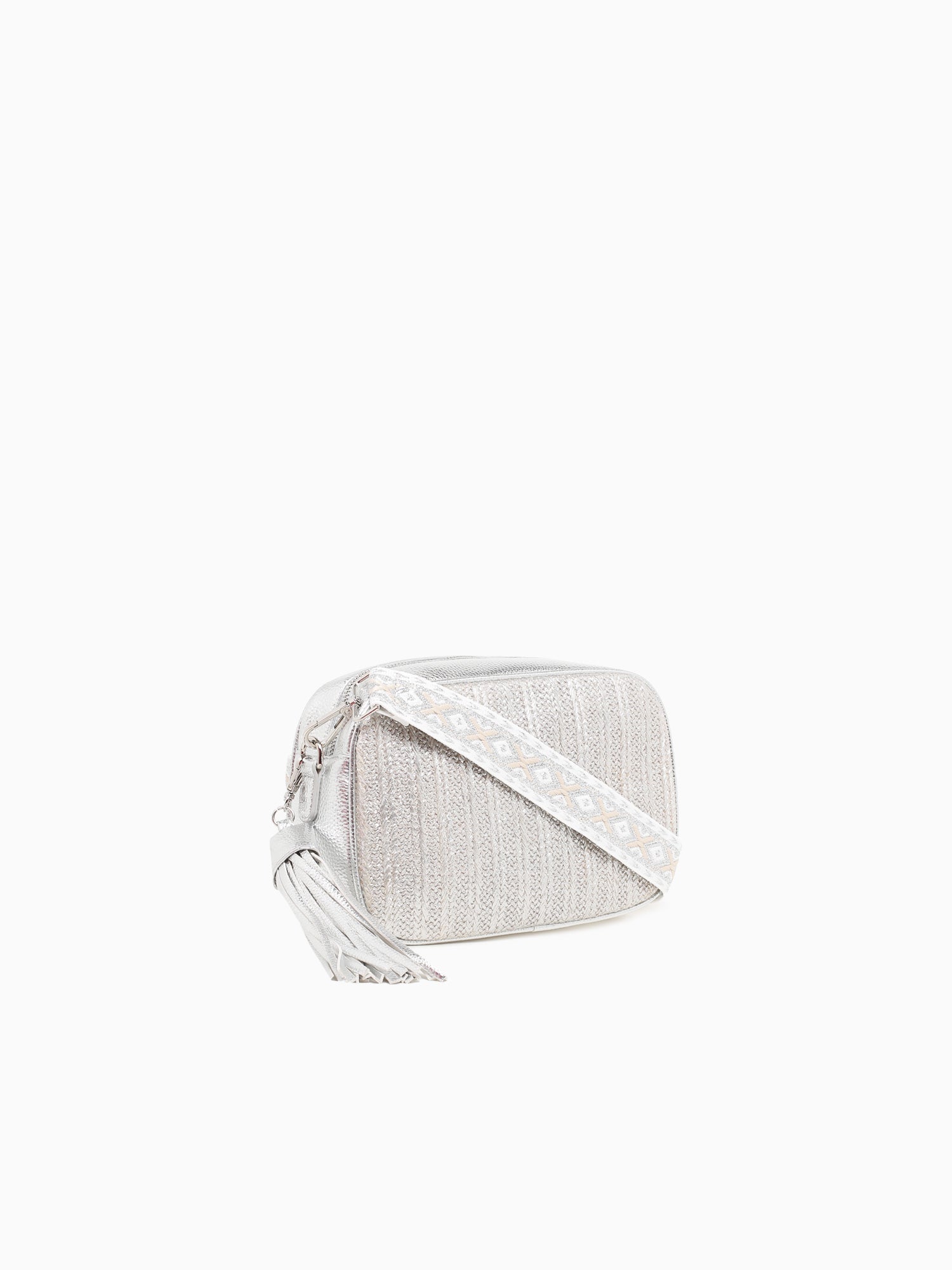 Kiara Shiny Crossbody Silver Silver