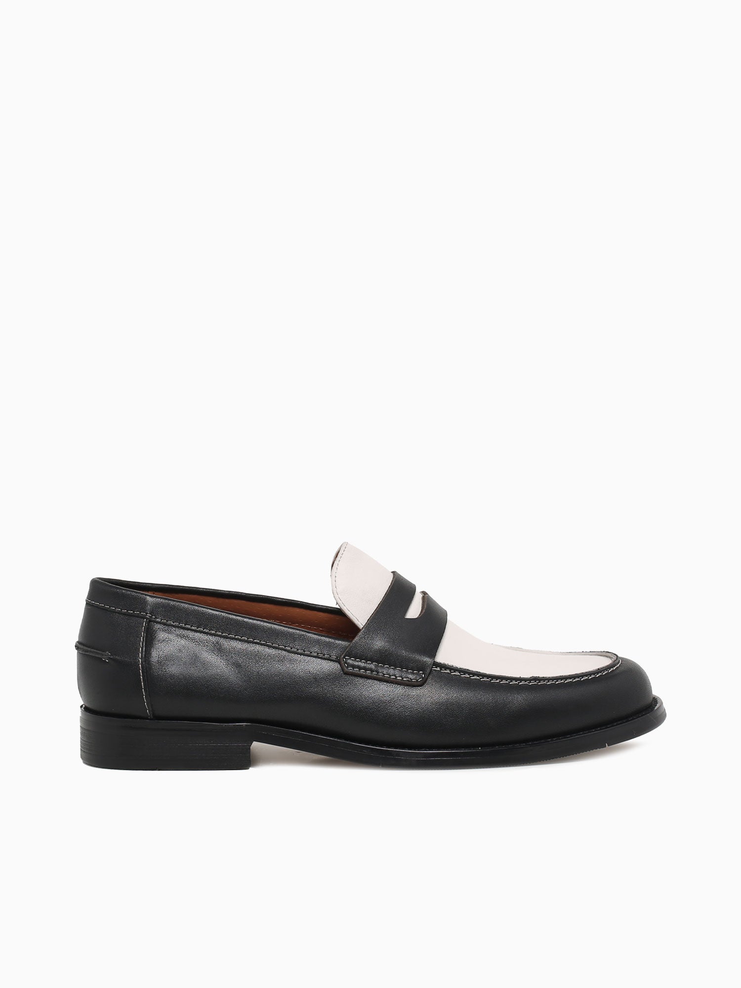 Brendan Black White calf leather Black White / 7 / M