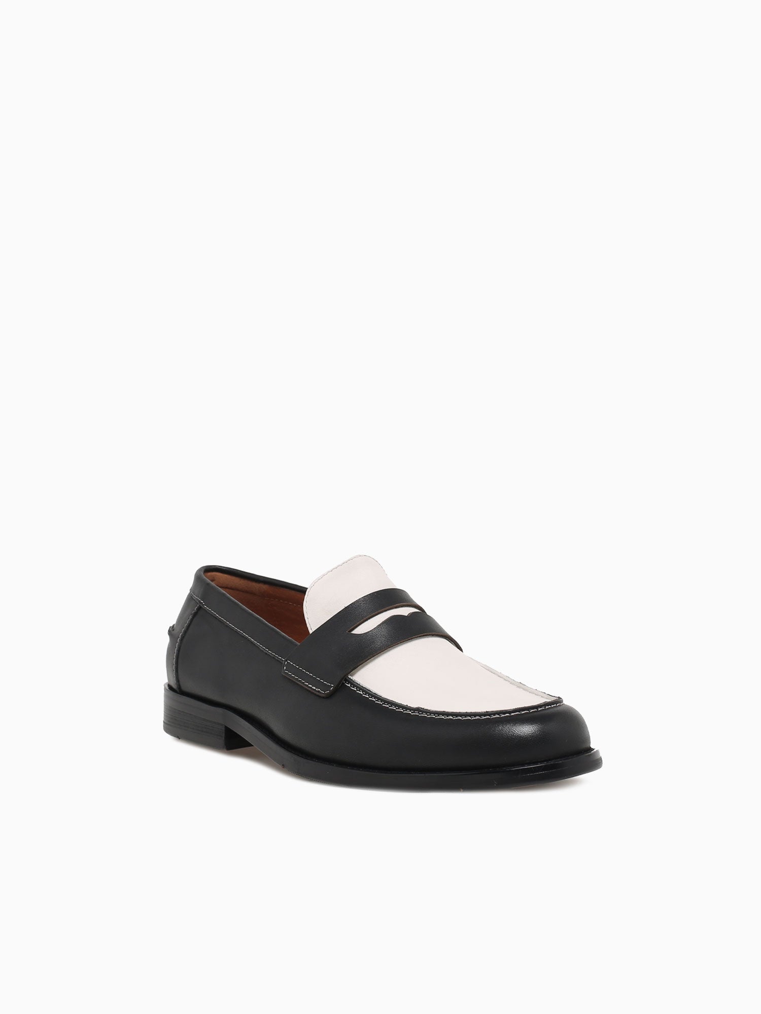 Brendan Black White calf leather Black White / 7 / M