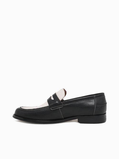Brendan Black White calf leather Black White / 7 / M