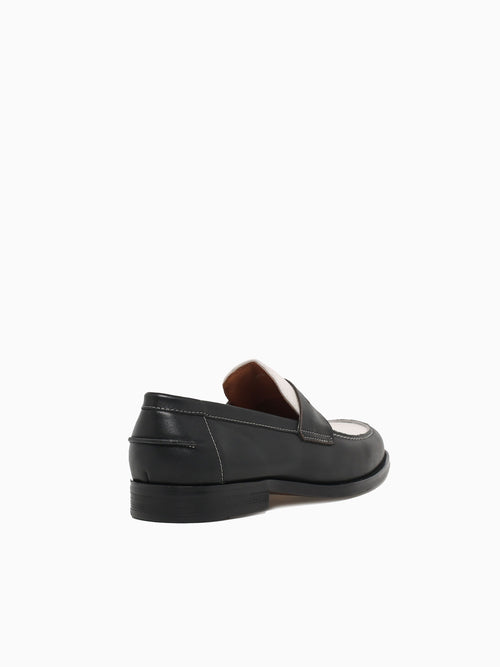 Brendan Black White calf leather Black White / 7 / M