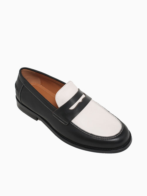 Brendan Black White calf leather Black White / 7 / M