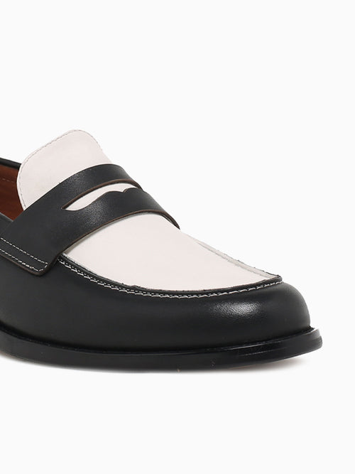 Brendan Black White calf leather Black White / 7 / M