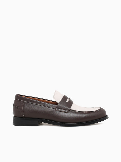 Brendan Brown White calf leather Brown / 7 / M