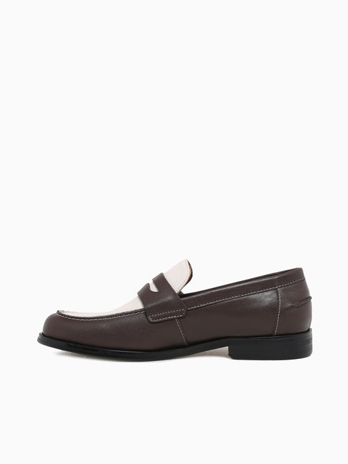 Brendan Brown White calf leather Brown / 7 / M