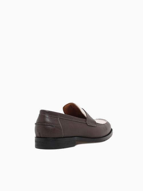 Brendan Brown White calf leather Brown / 7 / M