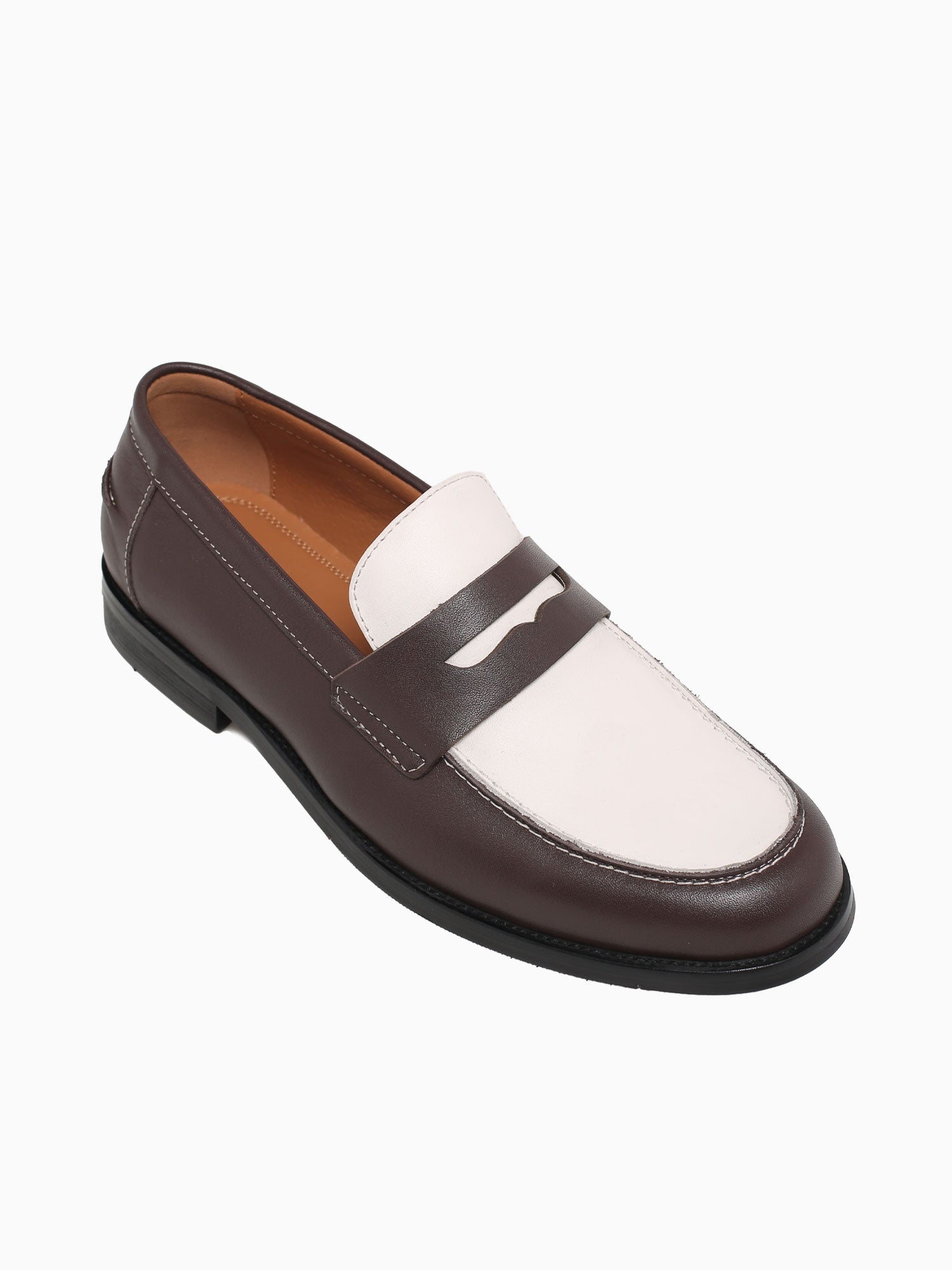 Brendan Brown White calf leather Brown / 7 / M