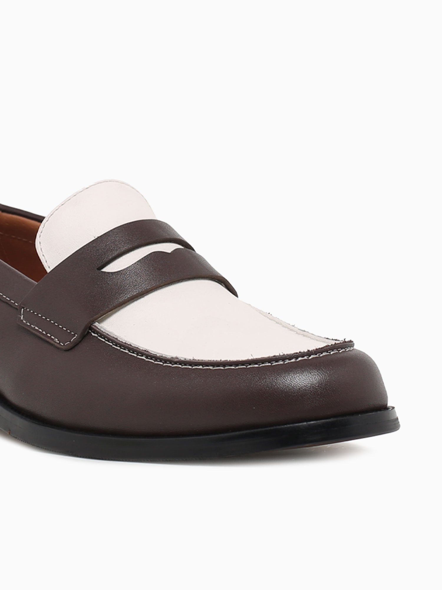 Brendan Brown White calf leather Brown / 7 / M