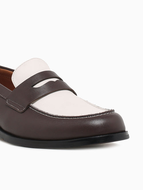 Brendan Brown White calf leather Brown / 7 / M
