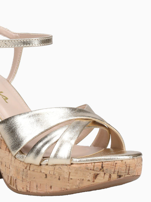 Ilse Champagne Crystal Leather Champagne / 5 / M