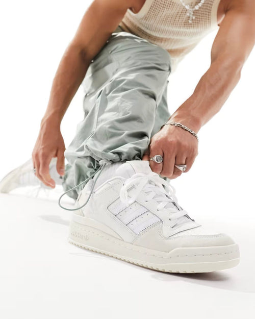 Forum Low White Grey leather