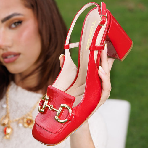 Hamia Red Glossy Patent