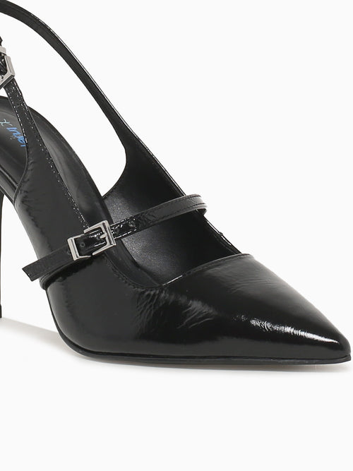 Pura Black Crinkle Leather Black / 5 / M