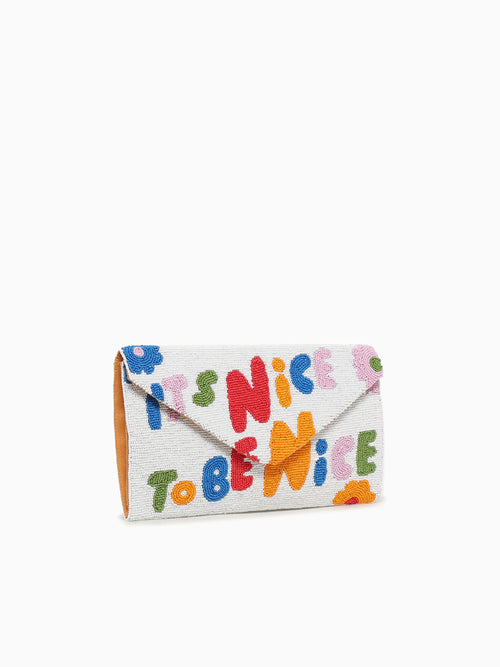 Nice Beaded Clutch Multi