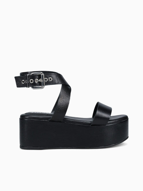 Linda Lu Black Floter Leather Black / 5 / M