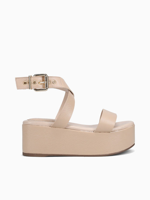 Linda Lu Fresh Sand Floter Leather Natural / 5 / M
