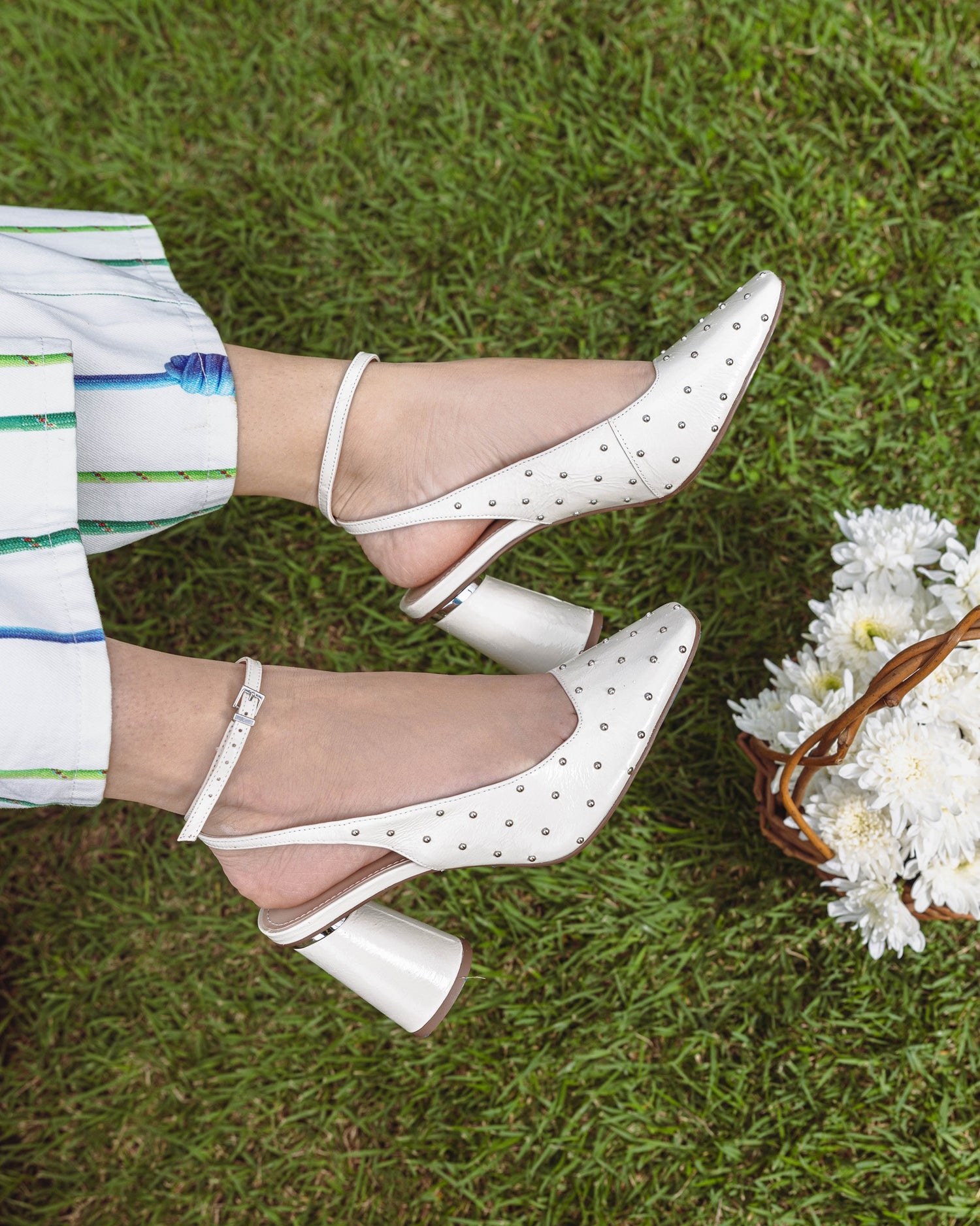 Ruby Off White Crinkle Leather