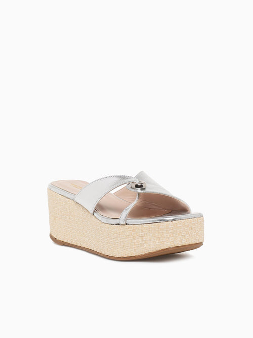 Olivia Silver Metal Leather Silver / 5 / M
