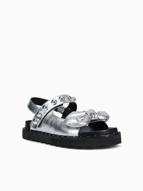Stefania Prata Leather Silver / 5 / M