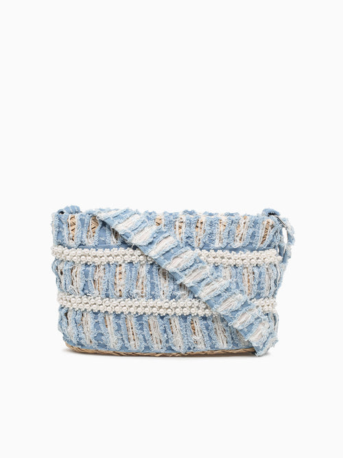 Ripped Jeans Crossbody Blue Red
