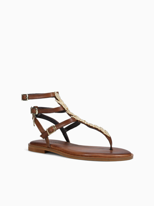 621009 Brown Gold leather Brown / 36 / M