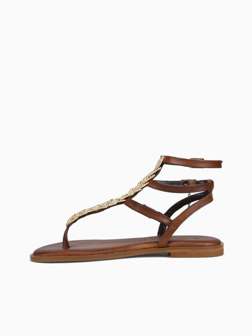 621009 Brown Gold leather Brown / 36 / M