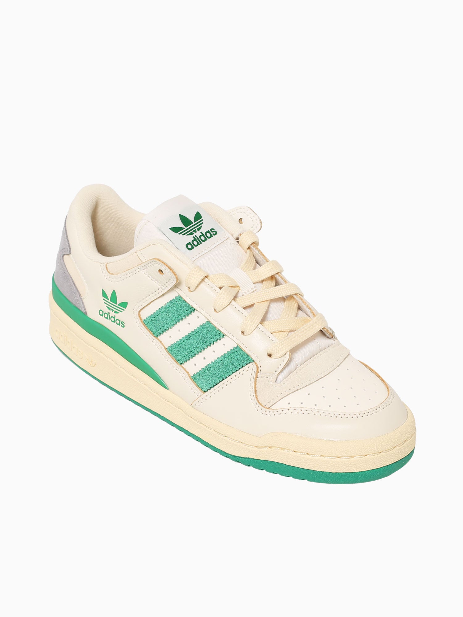 Forum Low Cl Cream White green leather Green / 7 / M