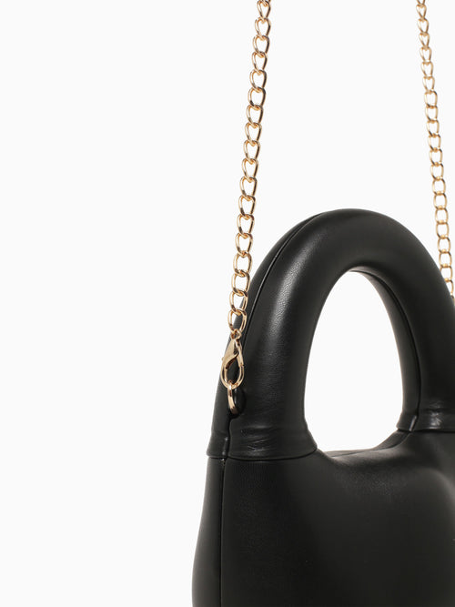 Ava Top Handle Black Patent Black