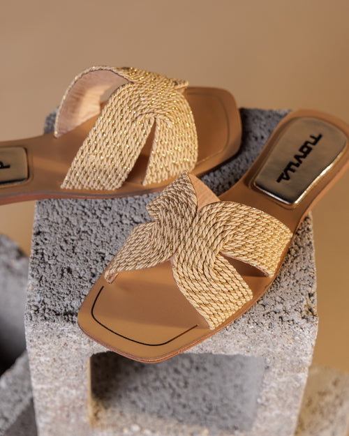 Chloe Gold Raffia
